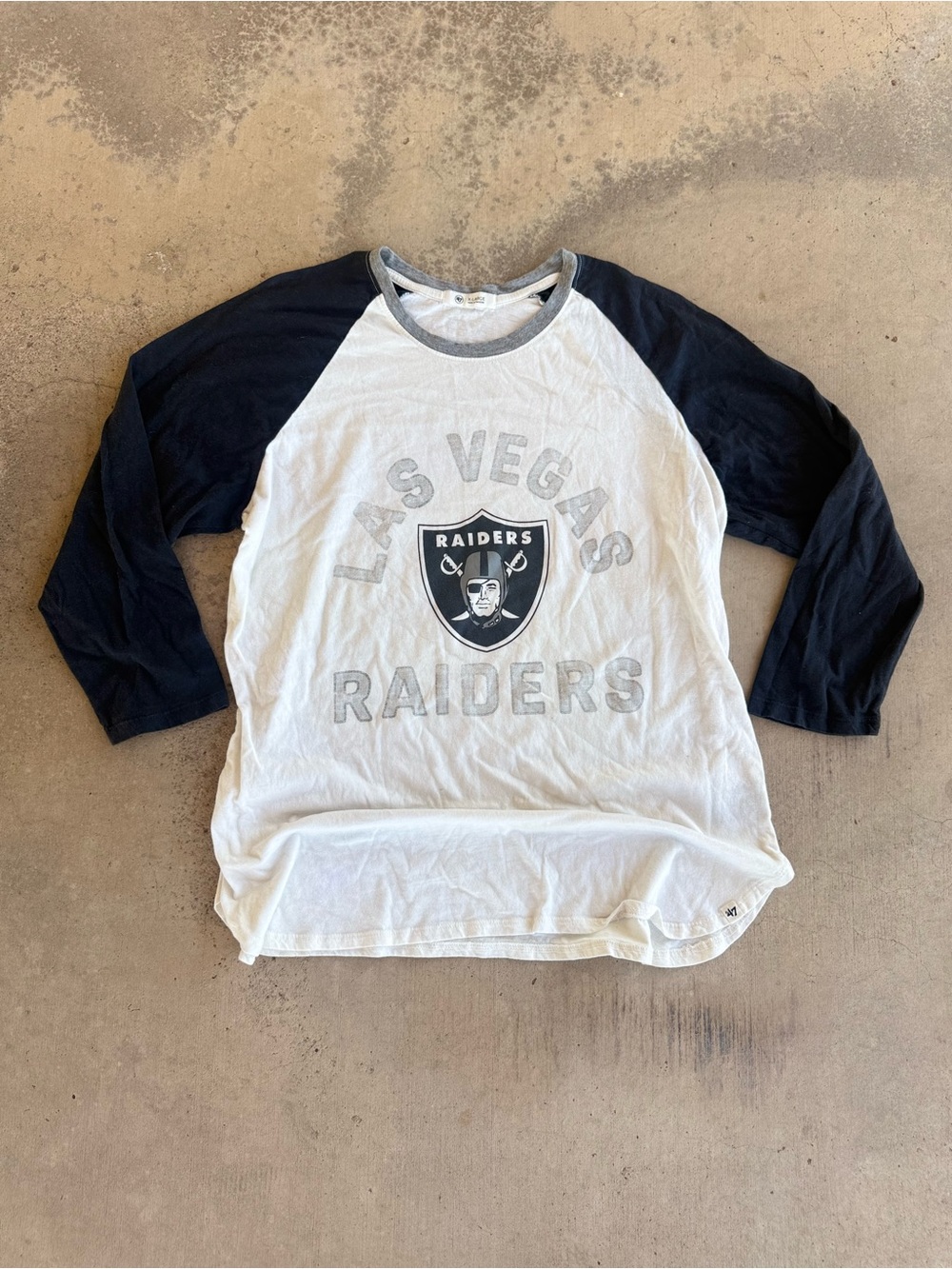 ’47 Brand Las Vegas Raiders Raglan Baseball Shirt Size XL